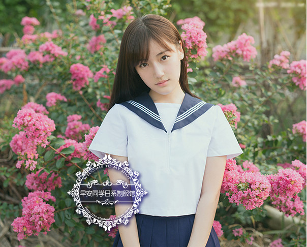 jk制服日本校服水手服夏套装三本白线日常服学生校服