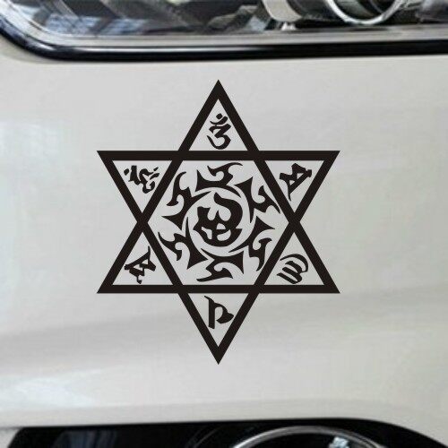 汽车防水真言六字梵文贴纸拉花个性车贴反光汽车装饰贴