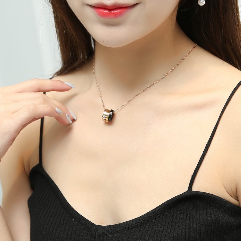 韩版钛时尚锁骨百搭新款2019款女项链钢镀女士项链