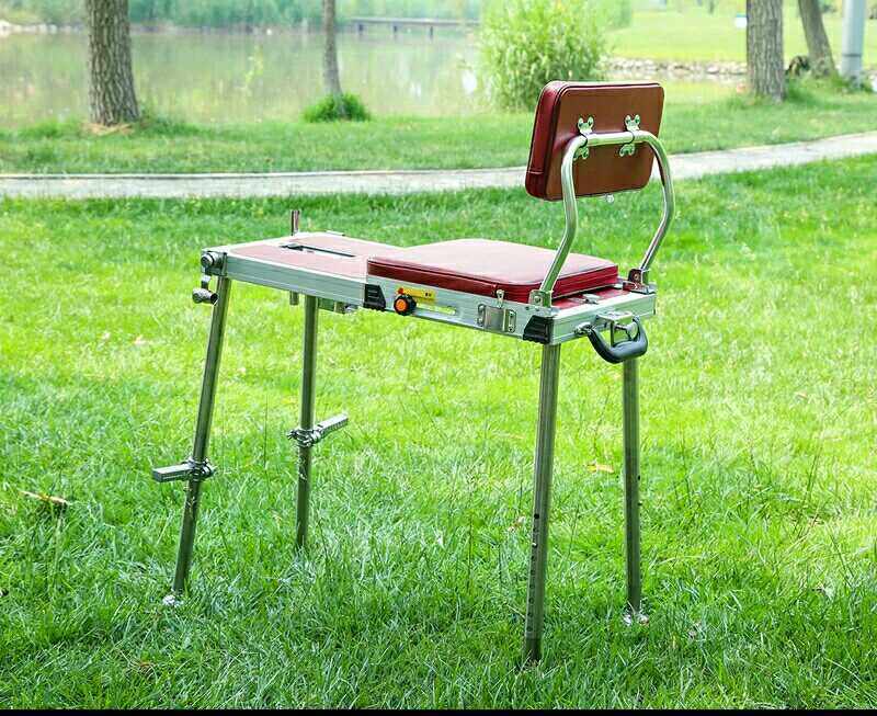 2021汇川新款小钓台铝合金钓台可折叠四脚升降便携钓台