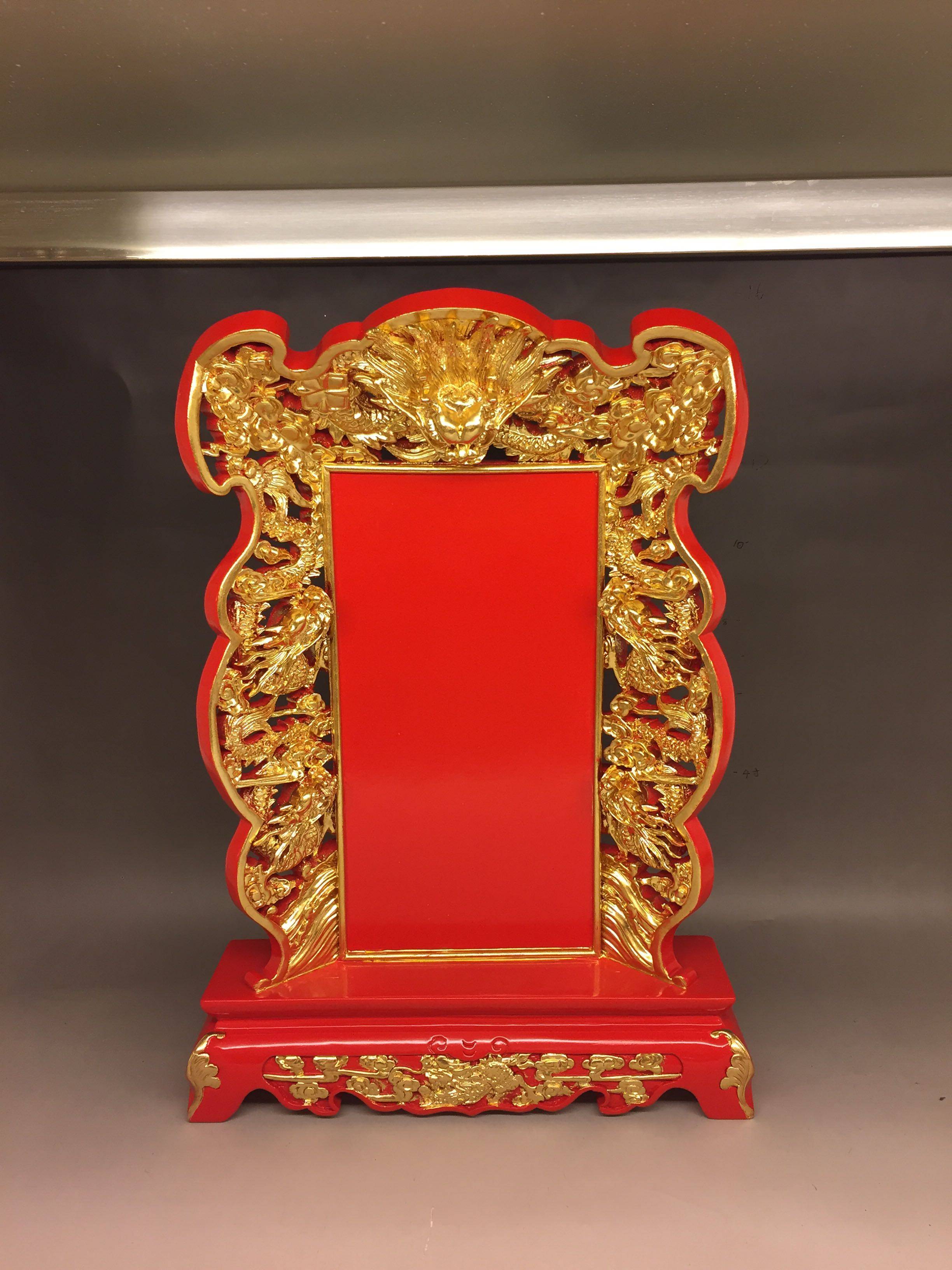 木雕牌位神主九龙圣旨神明祖先40厘米木雕