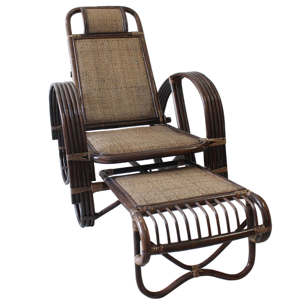 躺椅万和藤艺天然印尼藤椅折叠家用老人午睡折叠椅