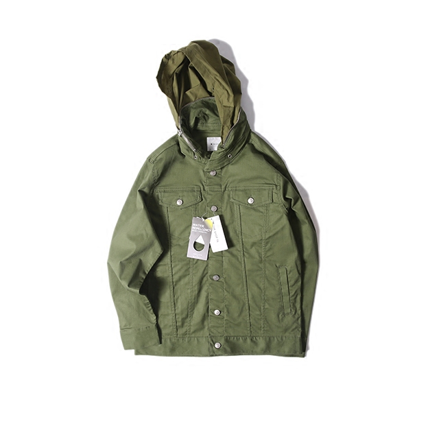 ジーンコードブルゾンwaterrepellency卷领设计日式夹克