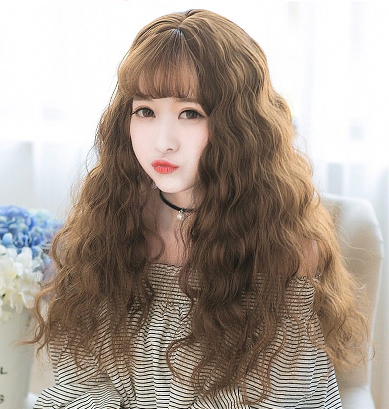 假发女长发泡面卷玉米头套羊毛卷长卷卷发网红整顶假发