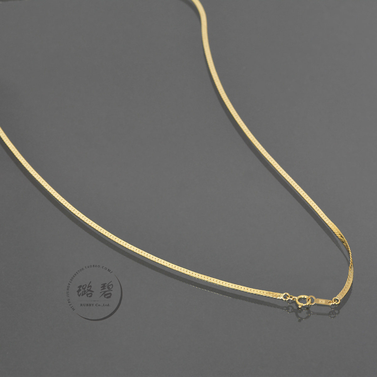 日本18k黄金项链首饰素链蛇骨au750金长链男士颈饰