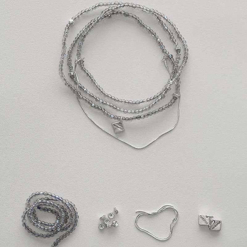 大巳沉香原创个性天然灰色月光石手链女拉长石手串手链