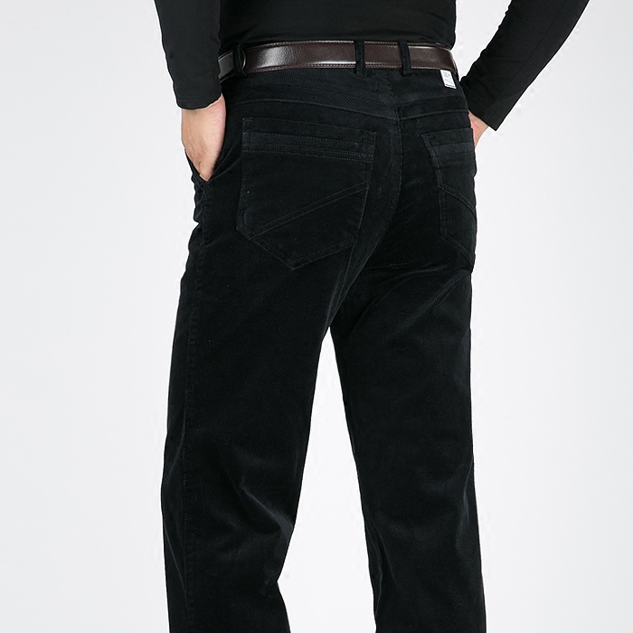 富贵鸟男士条绒绒裤中老年灯芯绒男裤裤子高腰深裆休闲裤