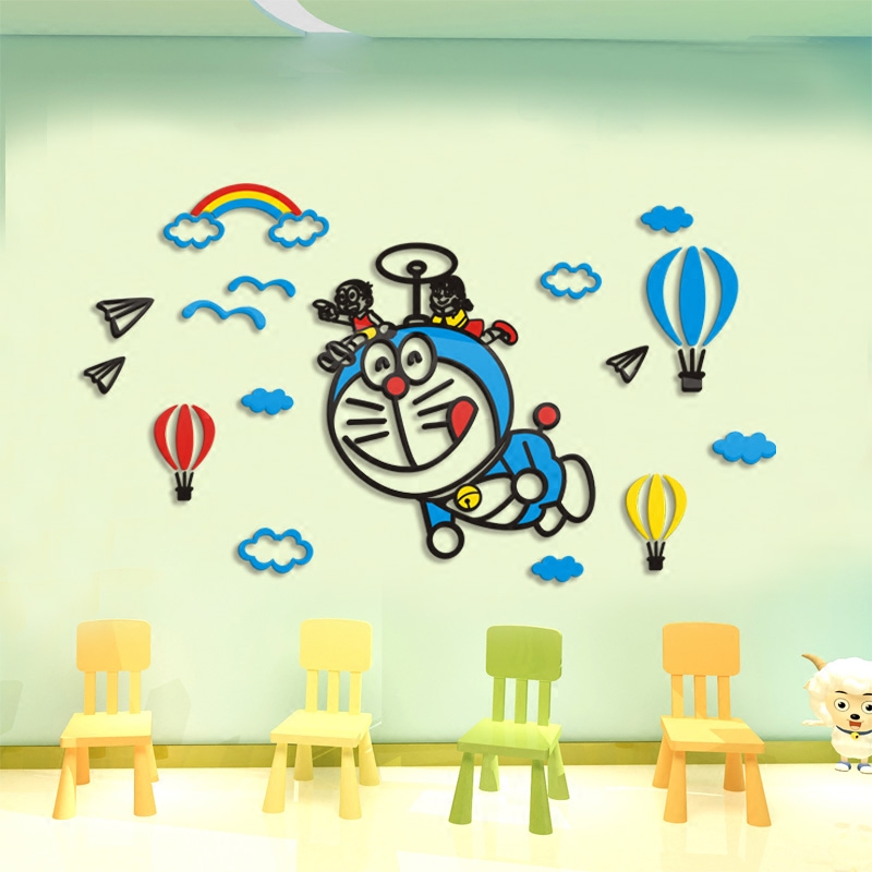 卡通哆啦叮当猫亚克力3d立体墙贴儿童幼儿园墙壁软装墙贴