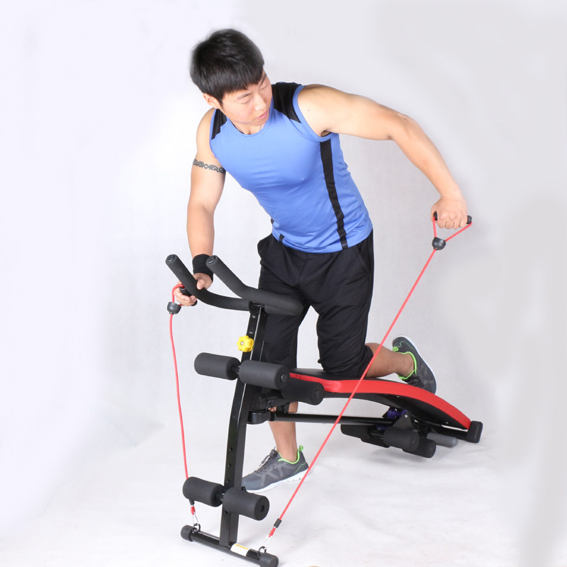 健力虎仰卧板拉力绳仰卧起坐健身器材健腹板家用多功能收腹机包邮