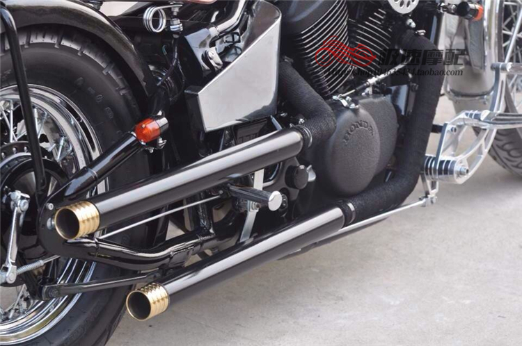 排气管适用于honda本田铁马改装vlx400复古直排直管摩托车排气管