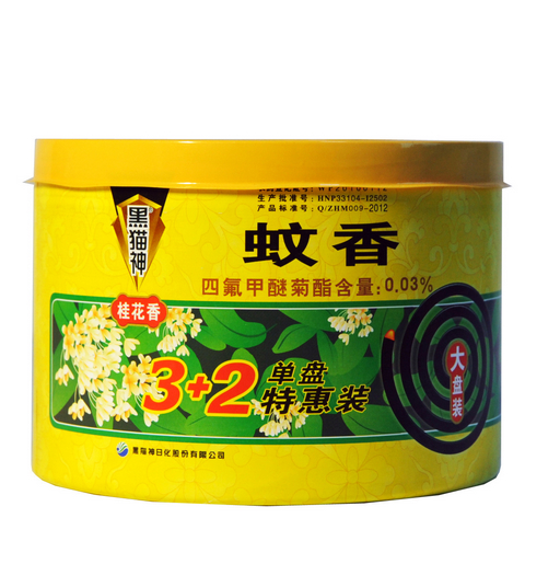 黑猫神蚊香32单盘特惠装桂花香型大盘圆筒装16双盘33克