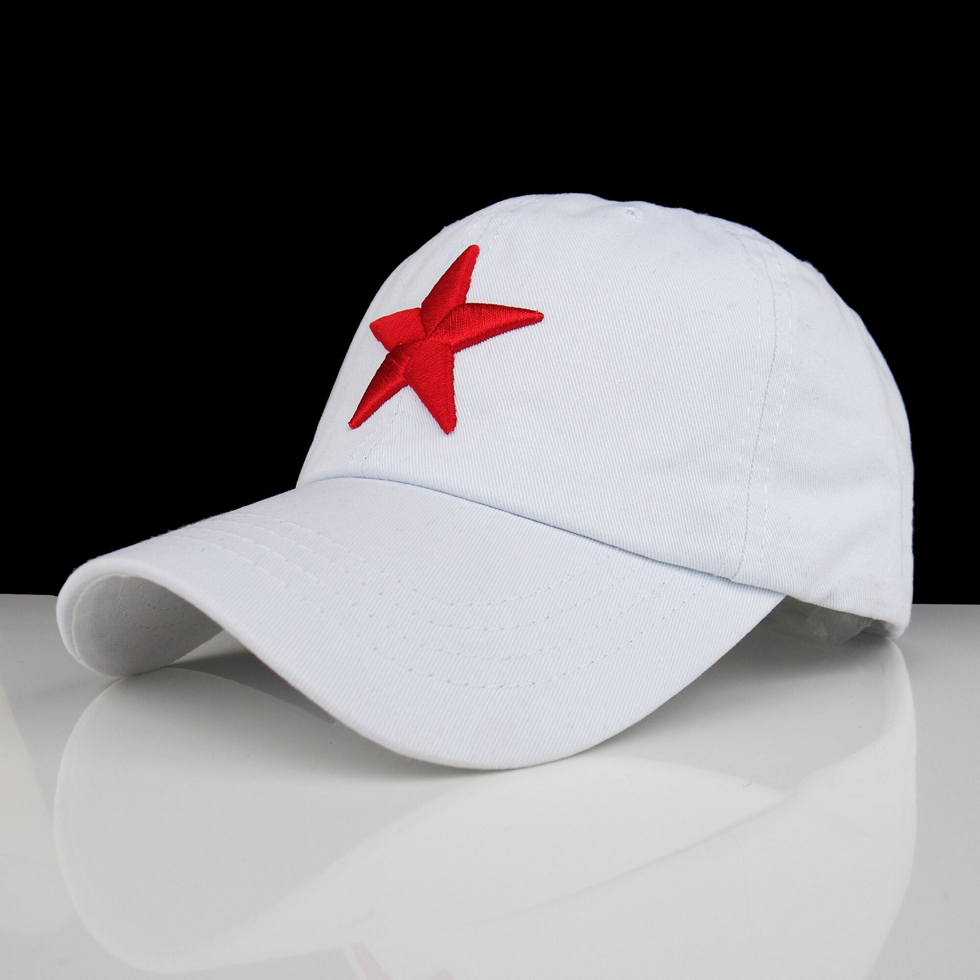 帽子白色遮阳户外鸭舌帽红星五角星ins男女夏男女帽子