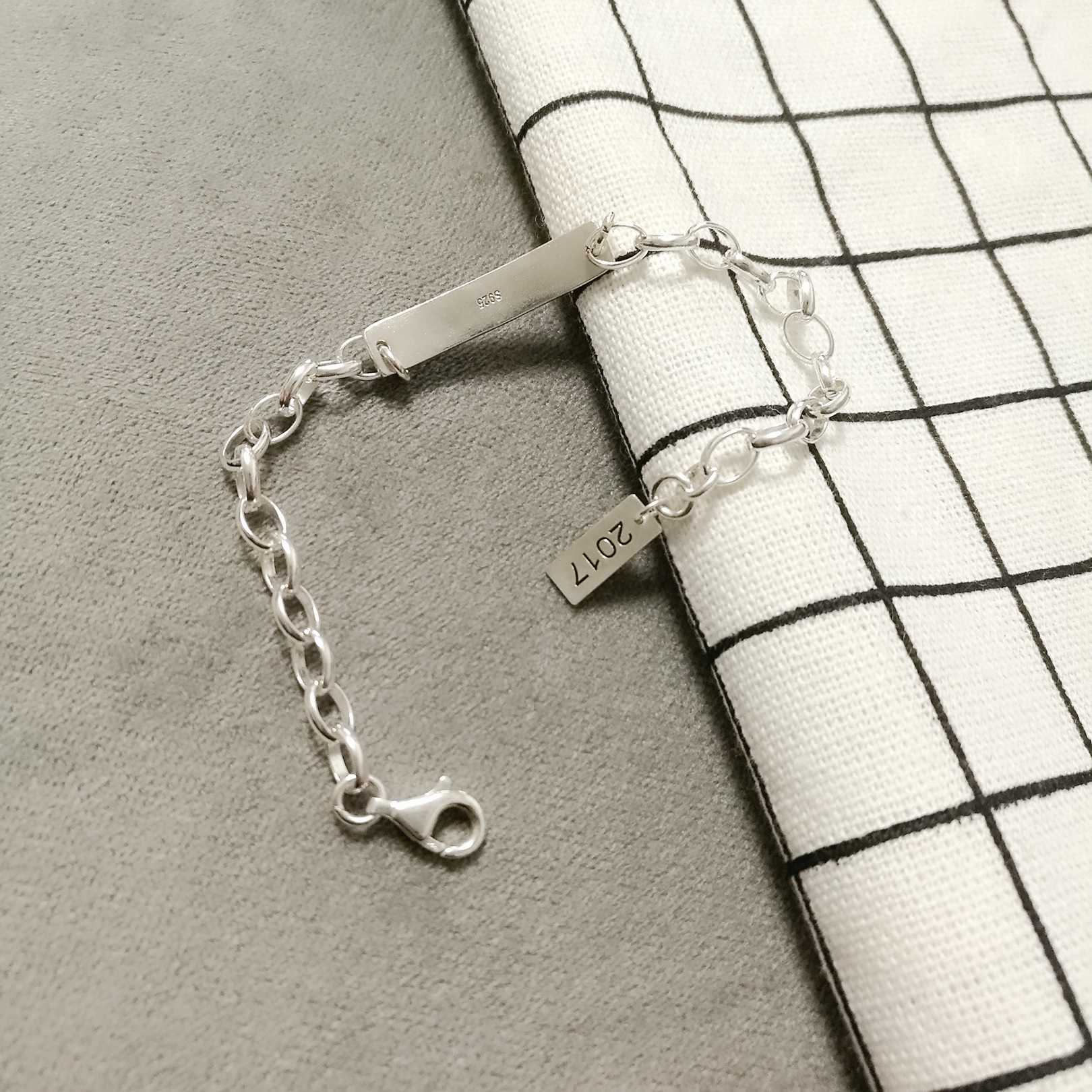 手链bestwishes许愿纯银定制女款素银时尚休闲送礼精美手链