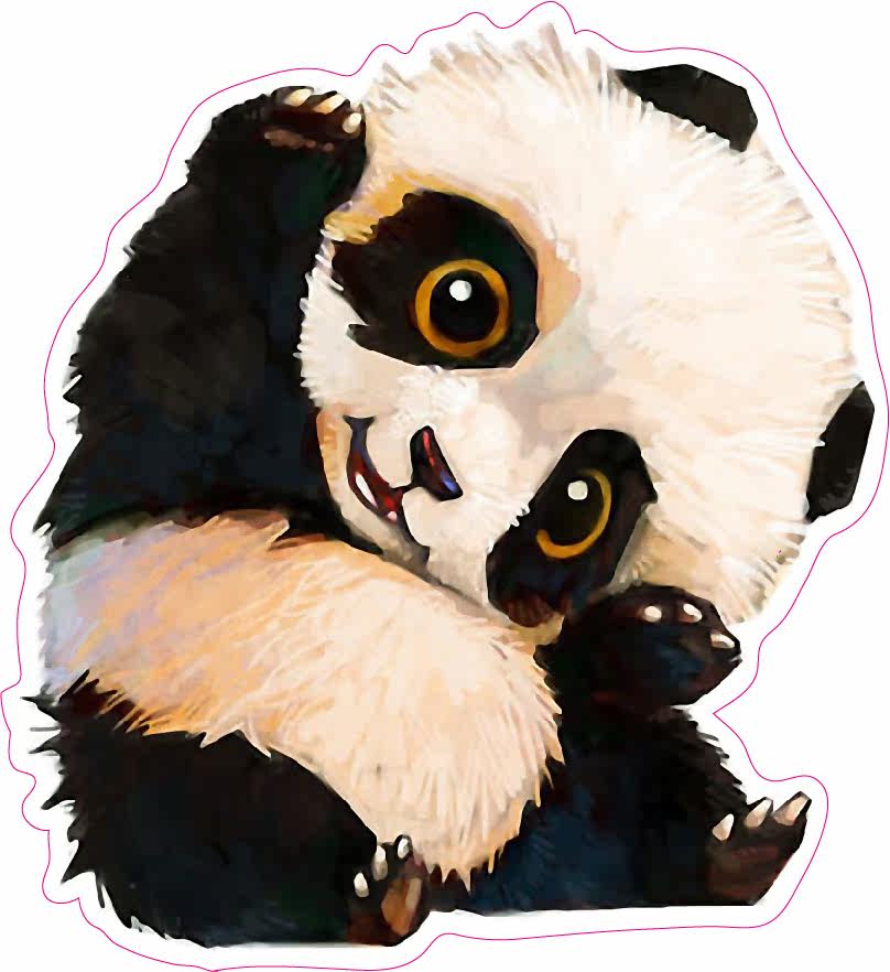 可爱可爱熊熊猫大号旅行箱行李箱苹果电脑笔记本厕所墙贴