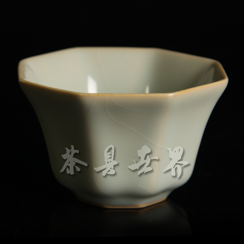 汝瓷问鼎鼎峰汝窑八方纪念经典天青色开片茶杯茶杯