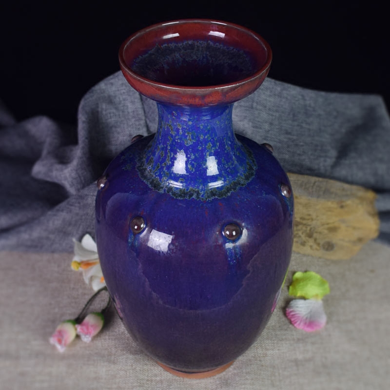 钧瓷花瓶窑变釉陶陶瓷陶瓷器器物禹州神垕镇居家花瓶