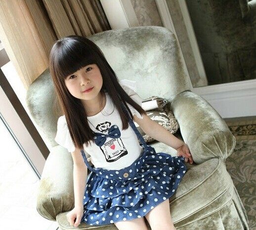 假发112岁新款长发长直发齐刘海短发梨花小孩子日常整顶假发