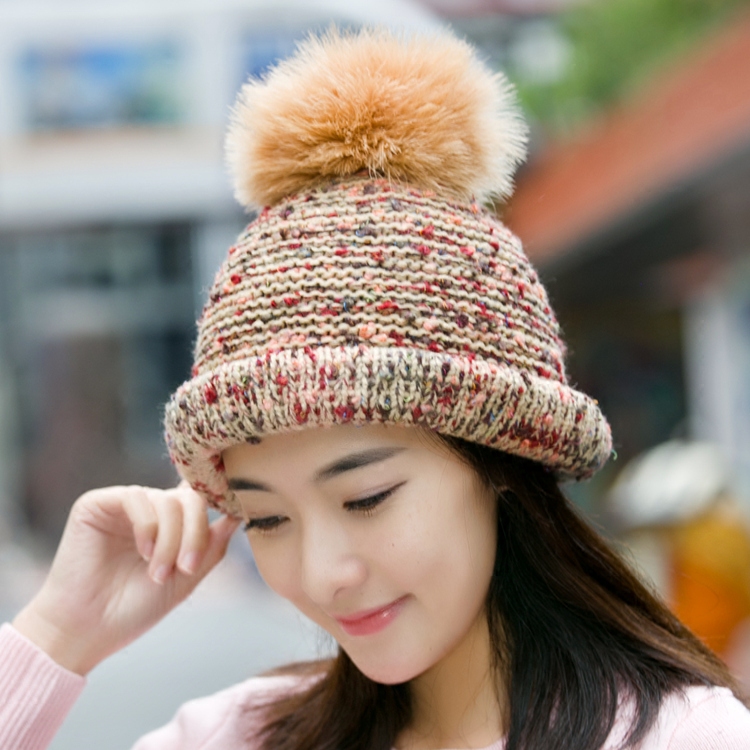 手工编织毛线帽子子秋冬天韩版女冬季逛街保暖帽子