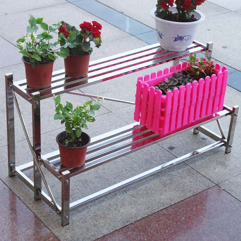 阳台花架子花盆盆架铁艺多层落地不锈钢花架阶梯花架