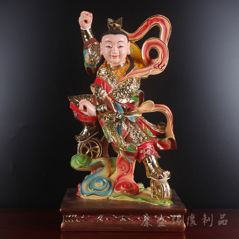 三太神像哪吒太子中坛元帅子站风火轮树脂树脂工艺摆件