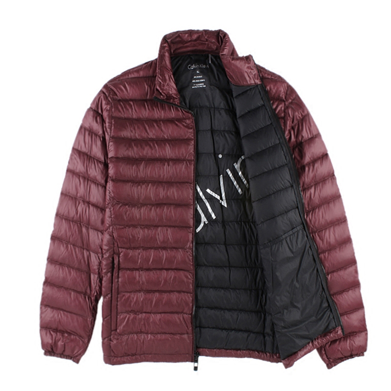 calvinklein新款羽绒服男装ck轻薄短款鸭绒服休闲保暖外套代购