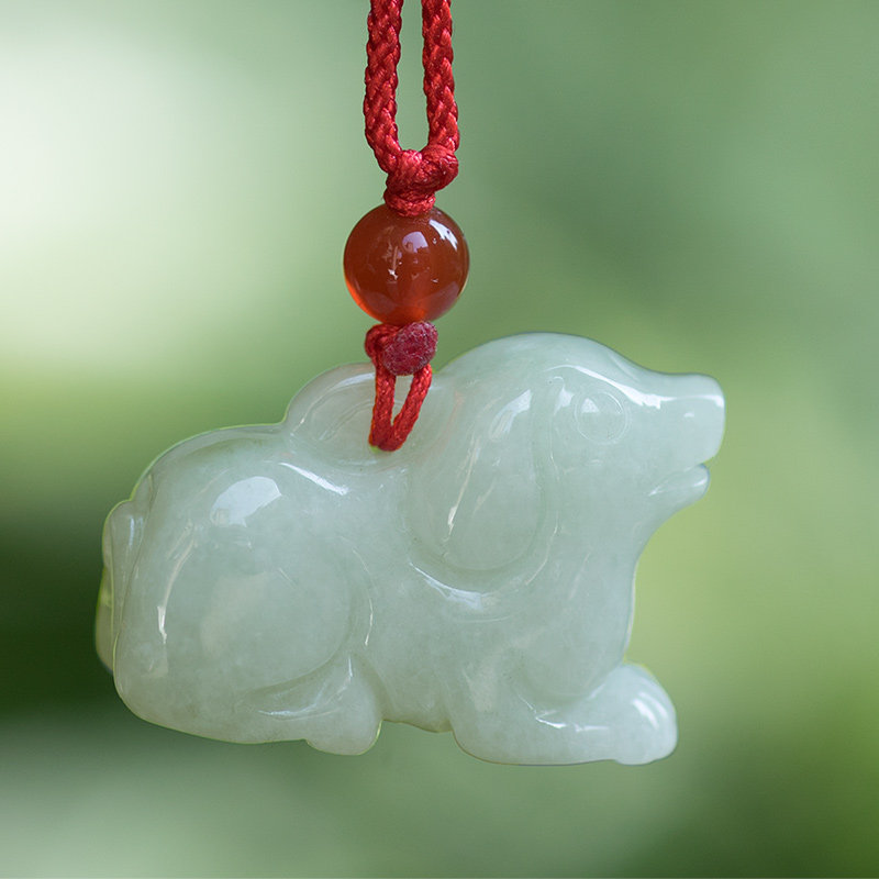 翡翠生肖钰达吊坠挂件属狗项坠立体玉狗dt7颈饰