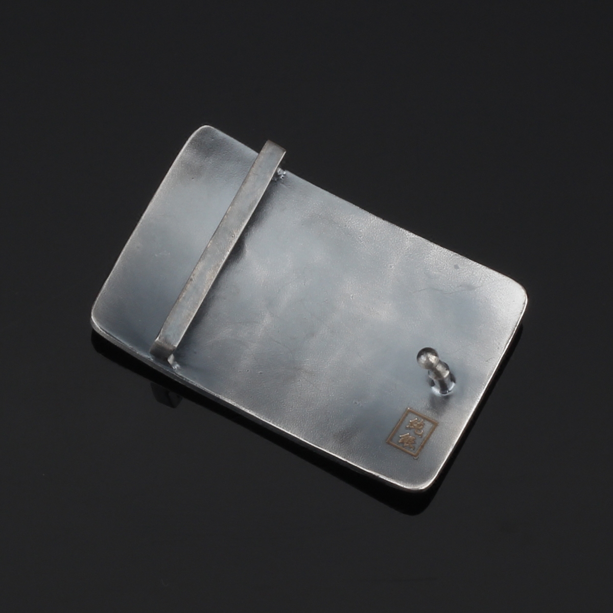 银皮s999足银手工扣头方形捶打男士商务休闲皮带扣