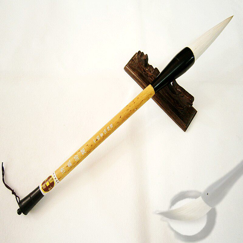 毛笔清气若兰精雕玉琢兼豪笔竹杆文房四宝京抓包邮毛笔