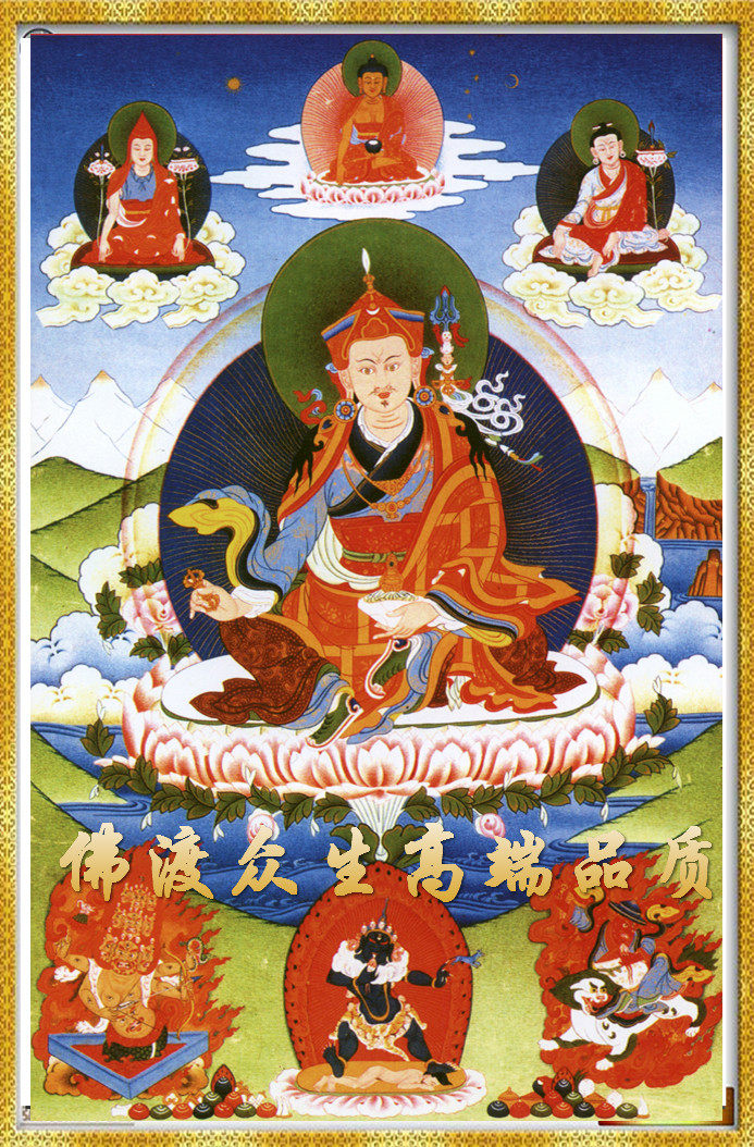 新款客厅印花十字绣套件西藏唐卡佛像莲花花生大师十字绣套件