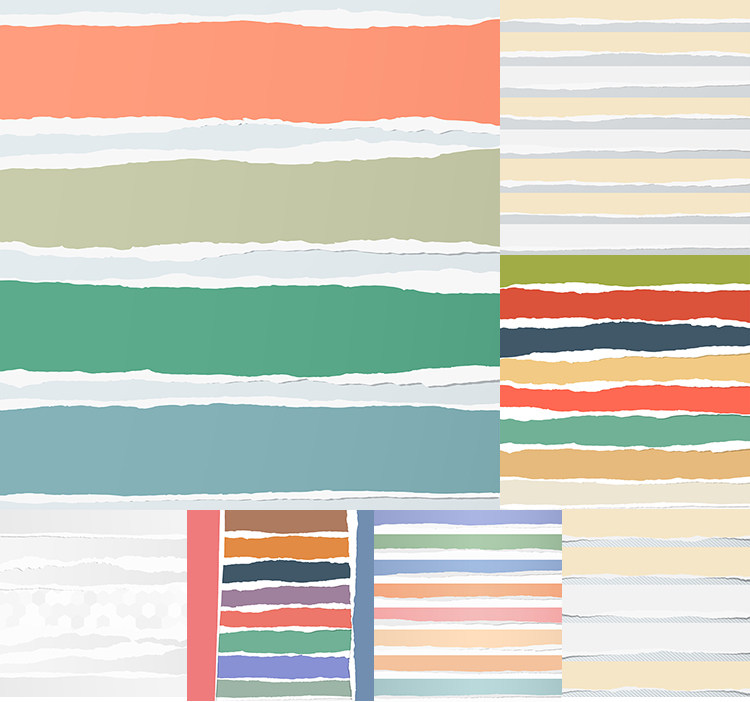 撕纸背景素材效果ai矢量7款简约彩色纸条设计素材