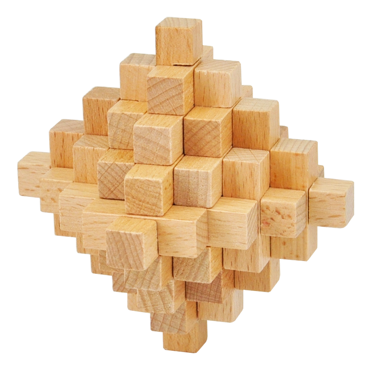 孔明锁鲁班榉木大菠萝古典成人儿童拆装解锁益智玩具解锁