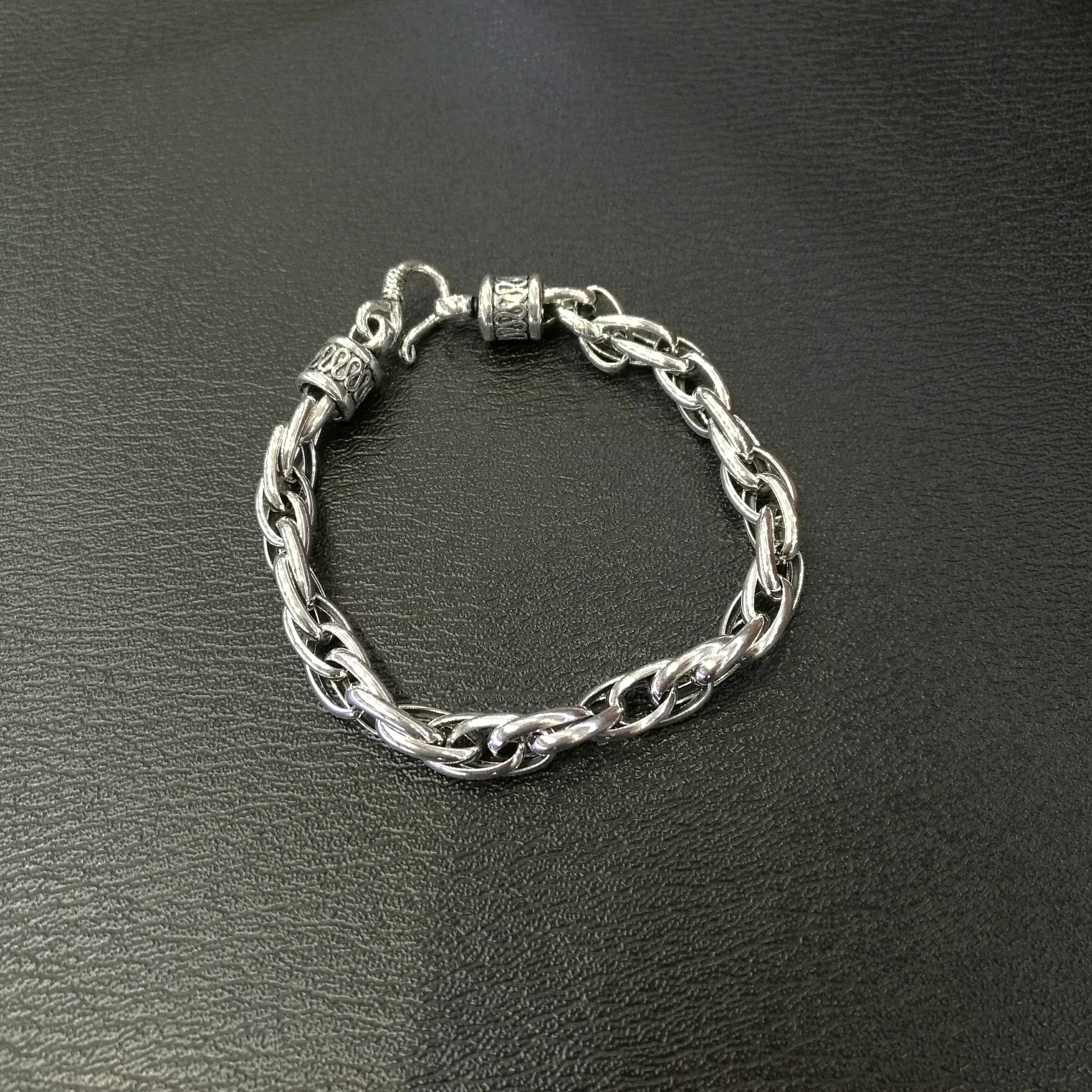 纯银手链泰国男士个性复古连环大气185克手链