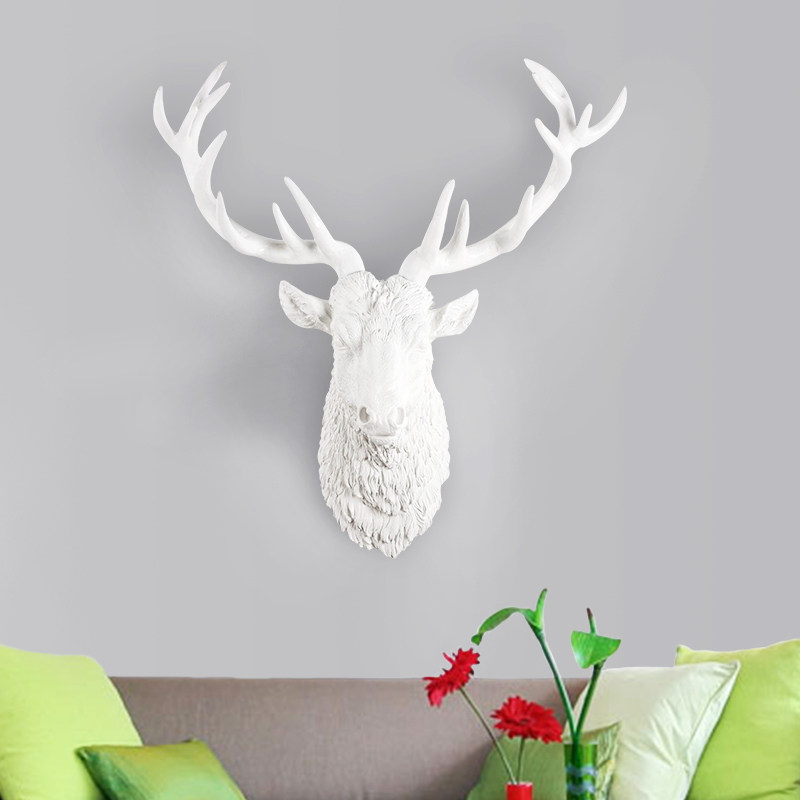 欧式创意大号鹿头壁挂客厅卧室会所酒吧背景墙壁饰