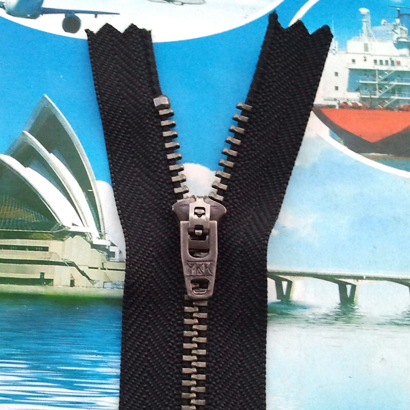 ykk半自动锁古银头深灰牛仔裤门襟4号金属拉链拉链