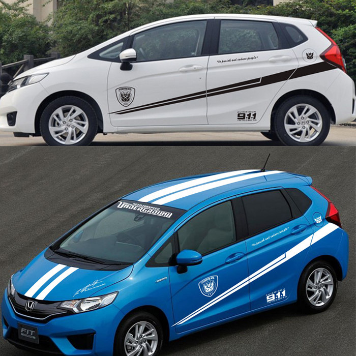 新老飞度汽车改装车贴拉花14款全车装饰贴纸个性汽车装饰贴