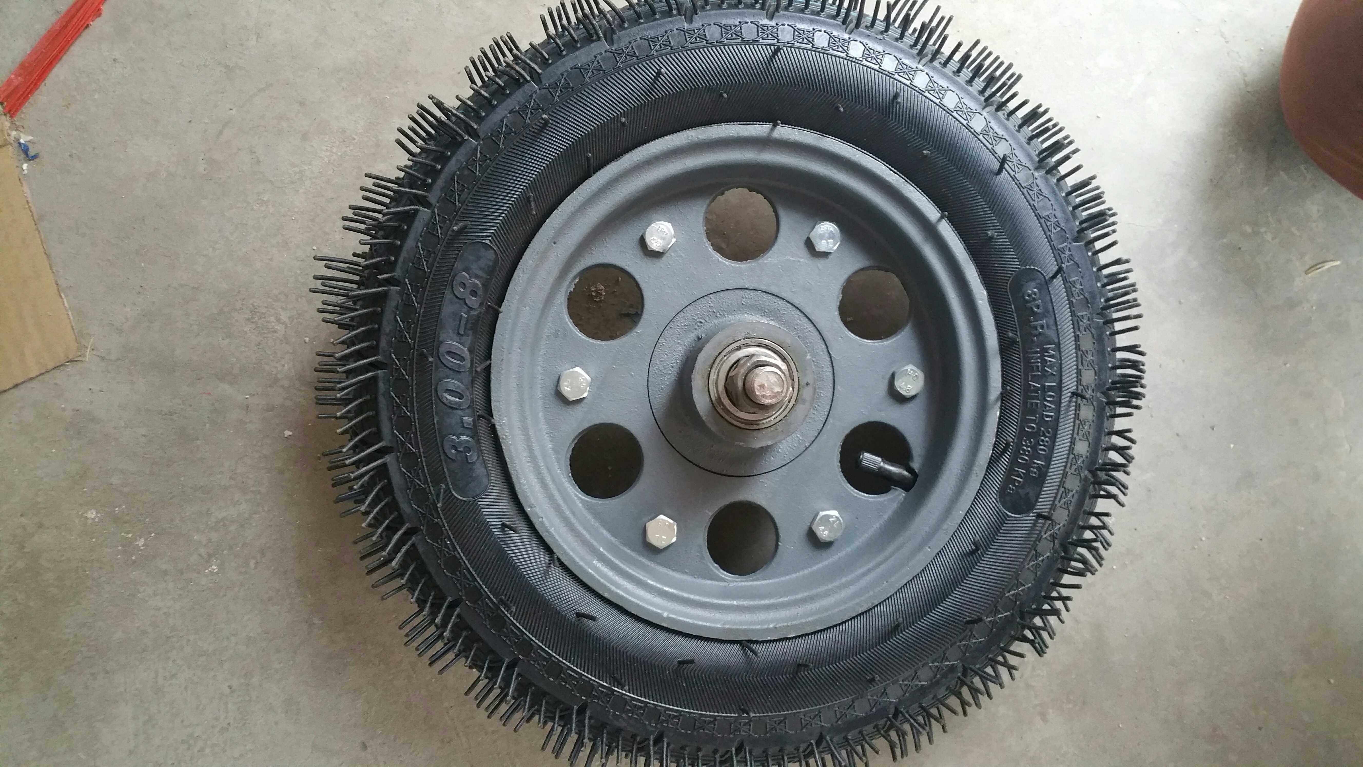 包邮14寸铸钢8层级充气轮手推车轮300-8小拉车轮橡胶铸铁轮打气轮