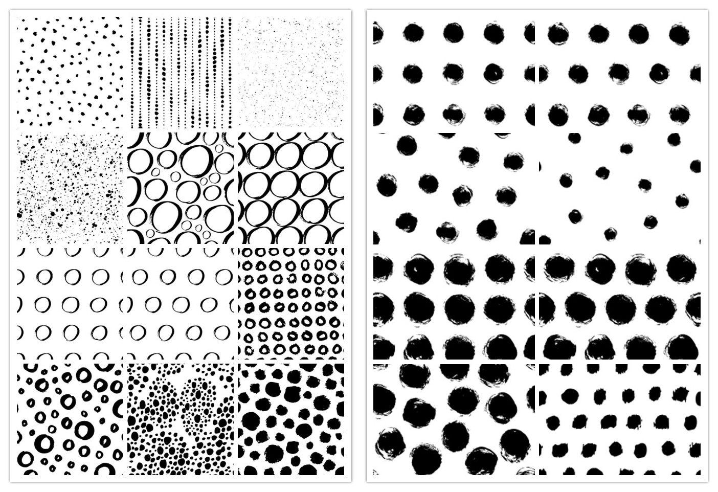 aieps矢量素材20个手绘圆点圆圈纹理图案ps设计素材
