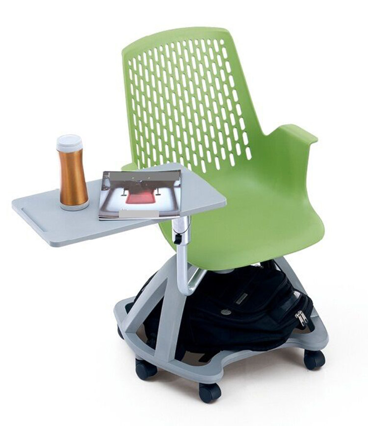 加大写字板塑料多功能高档培训椅可挂书包学生听课椅书篮移动转椅