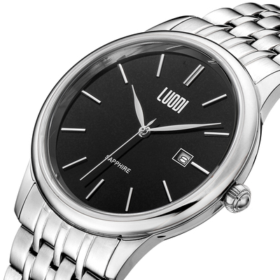 罗迪时尚男士手表玫瑰金男女款精钢表带商务石英表情侣国产腕表