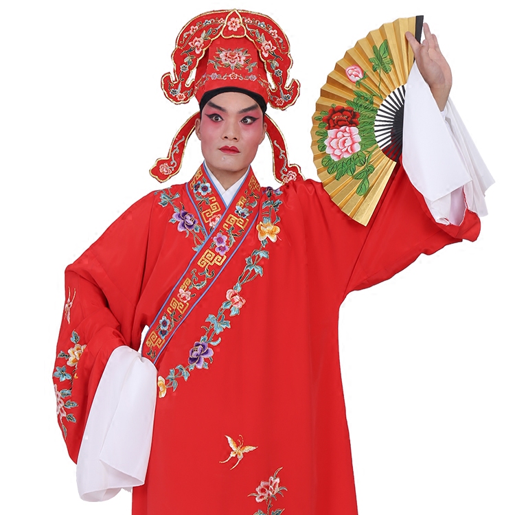 黄梅戏衣服戏曲古装戏古装绣花领绣男斜古代戏剧民族服装