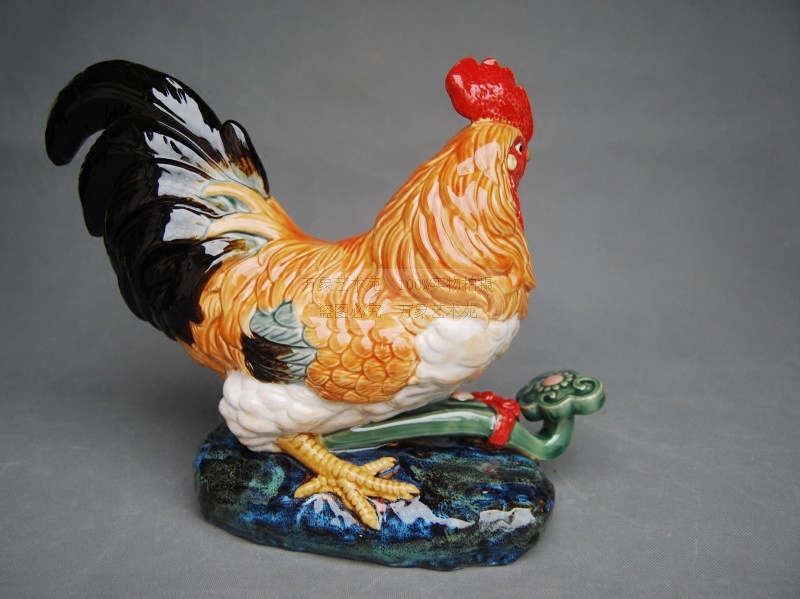 28cm陶瓷雄鸡贺年摆件生肖家居大吉大利镇本命年辟邪摆件