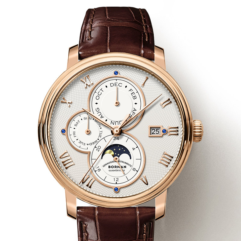 柏曼正品休闲手表男士皮带防水大表盘全自动