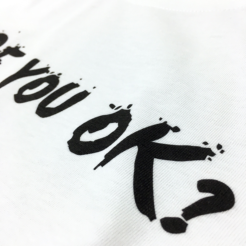 are you ok 雷军小米全棉白色简单字母t恤衫夏季男士百搭上衣服装