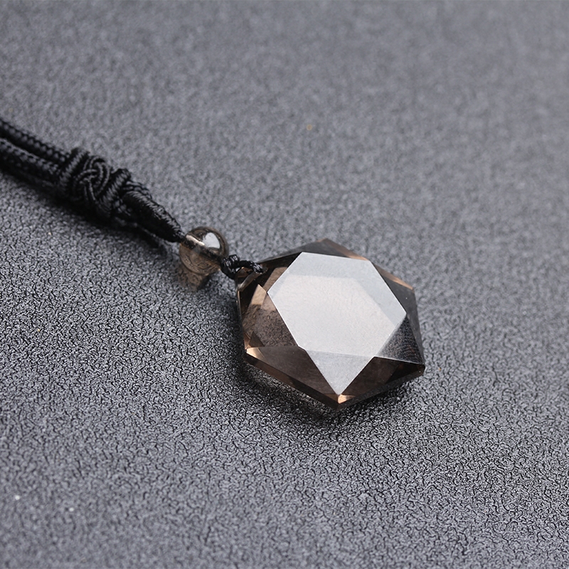 天然刻面灵摆茶水水晶六芒星项链那女情侣一对项链