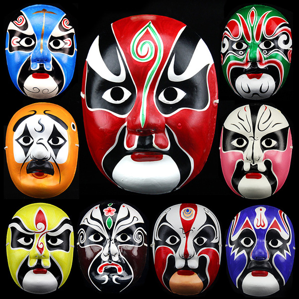 京剧脸谱川剧变脸成人儿童表演戏曲面具纸浆装饰画挂件摆件中国风