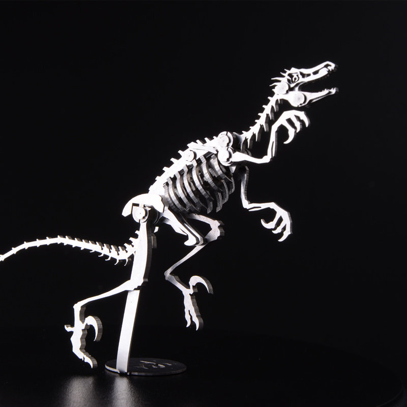 恐龙钢魔像神兽不锈钢金属模型送展展示侏罗纪迅猛龙其他模型玩具