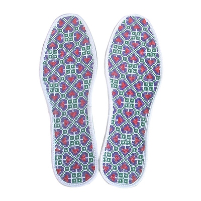 纯手工十字绣精品女款棉布传统老式几何图案防臭吸汗袜底鞋垫