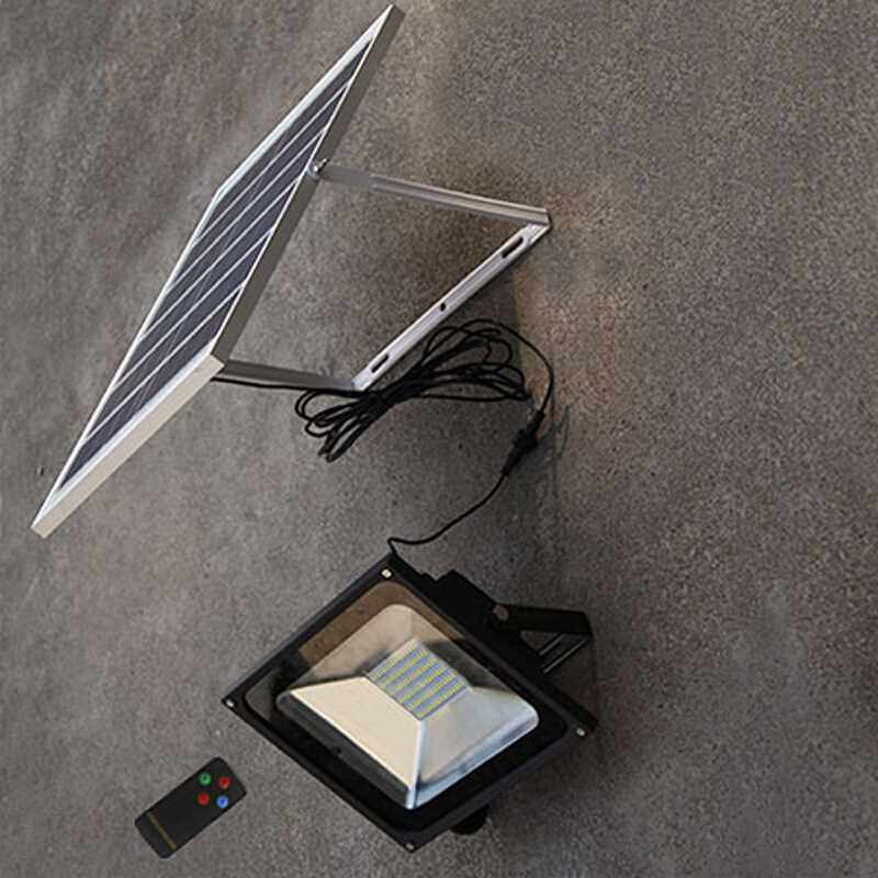 可汗太阳能灯投光灯led户外室外庭院投射泛光照明灯具 25珠10w遥