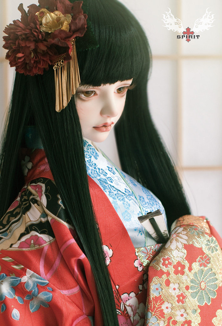 红色和服2分娃娃人偶日本人日本套装bjd大人bjd