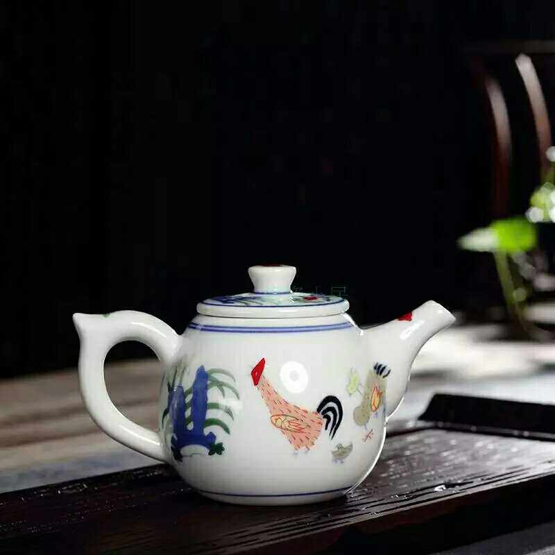斗彩鸡缸茶壶大明成化仿古茶杯功夫茶壶